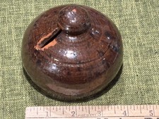 Mid 19th century Southern redware pottery bank beehive signed 1869 AAFA picture