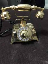 Solid Brass Telefone French Victorian Style Rotary Dial Desk Telephone picture