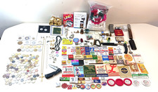 Vintage Estate Junk Drawer Jewelry Cross Necklace WWII Matchbooks Coin Token Lot picture