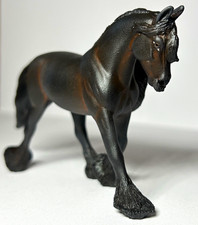 Custom Breyer Stablemate Dark Bay Draft Horse Feathered OOAK picture