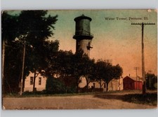 c1912 Water Tower Peotone Illinois IL A J Foster & Co Will County Postcard picture