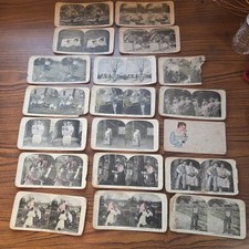 Lot of 17 Antique Stereoview Cards Victorian Scenes Halloween Atlantic City Foch picture