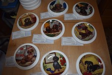 Danbury Mint Dachshund Dog Plate Collection of 8 Authentication Certifications picture
