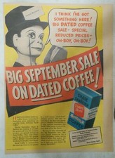 Charlie McCarthy Ad for Chase and Sanborn Coffee from 1930's 11 x 15 inches picture