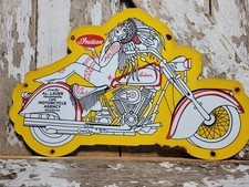 VINTAGE INDIAN MOTORCYCLES PORCELAIN SIGN 24