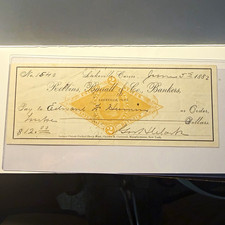 1882 Robbins Burrall & Co Bankers Lakeville CT Bank Check Draft #1540 $12 picture