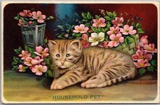 c1910s CAT Embossed Greetings Postcard