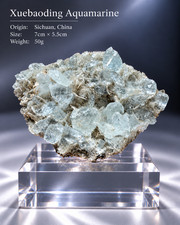 Aquamarine with Mica Cluster Display Specimen Xuebaoding, Sichuan China5cm*7cm picture
