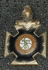 Vintage Brotherhood of Railroad Trainmen BRT Black Enamel Cross Pendant Pendant picture