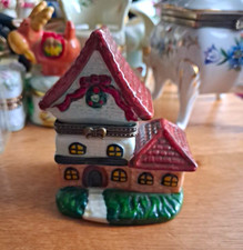 House-Shaped Decorative Collectible Trinket Box with Hinged Lid, Keepsake Box picture