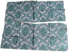 Vintage 2pcs 45” Wide Cotton Fabric Green Pink Floral Cottagecore 19” 17” picture