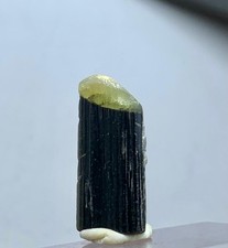 19 Carat Tarminated Green Cap Tourmaline Crystal with Albite from Afghanistan picture