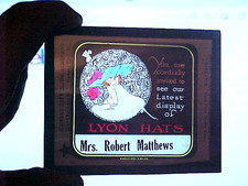 MATTHEWS MILLINERY WOMENS HAT CO MCPHERSON KS MAGIC GLASS LANTERN SLIDE ANTIQUE picture