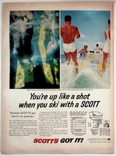 Scott's 1960 Vintage Water Skiing Print Ad Sports Car Getaway Motor picture