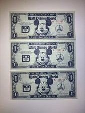 Vintage 1971 Walt Disney World $1 Recreation Coupons A 015213-015215 Consecutive picture