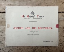 1913 Joseph and His Brethren Theatre Programme Herbert Beerbohm Tree London picture