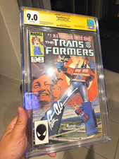 CGC 9.0 FIRST PRINT Transformers #1 Marvel 1984 Autographed Peter Cullen picture