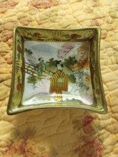 Japanese Antique Porcelain Hand Painted Geisha Girl Candy Dishes Lot Of 5 picture