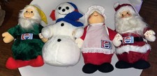 Vintage Pepsi Animal Fair Stuffed Figures Santa Mrs Claus Snowman Elf Christmas  picture