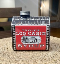 Vintage 1979 Log Cabin Syrup Tin Coin Bank General Foods Advertising Promo picture
