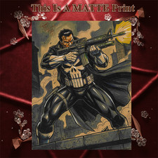 Punisher Color Illustration Mixed Media Fine Art Print 8.5x11 - Keyeske picture