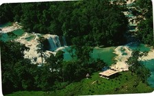 Agua Azul Waterfalls Chiapas Mexico Vintage Postcard Vista Aerea Foto Kramsky picture