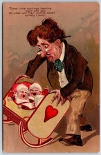 Antique beautifully Embossed French Old Vintage Postcard April Fools' Day 1UNP picture