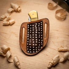 Handmade Custom Leather Belt Slide Knife Sheath EDC Scout Carry Folder Pouch picture