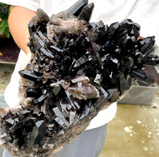 13.99LB Large Natural black Quartz Crystal Cluster Rough Specimen Healing Stone. picture