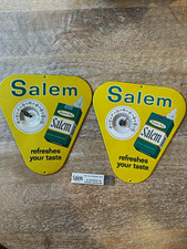 Pair Vintage Salem Menthol Cigarette Thermometer Signs & Promo Pocket Box Cutter picture
