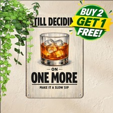 I Wonder If Bourbon Thinks About Me Alcohol Quote Metal Tin Sign 8x12 picture