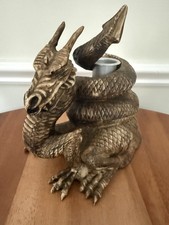 Vintage Mystical Dragon Art Figured Resin Candle Stick Holder-Never Used-EC picture