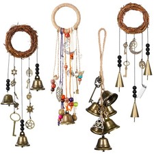 Witch Bells for Door Knob - 4 Pcs Rattan Hanging Decor for Protection & Charm picture