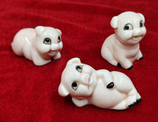 Vintage Miniature Pink Pig Figurines Lot of 3 Ceramic Farm Animals 1