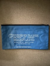 Vintage Bank Bag Citizens Bank Riverdale, MD 10 By 5 inches. Excellent Condition picture