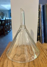 Large 16oz  Vintage Glass Apothecary Unique 6in Tall X 5.75in Wide picture
