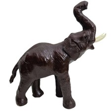 Vintage Leather Wrapped Elephant Sculpture 13