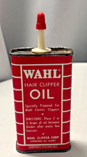 Vintage Retro WAHL Hair Clipper Red Metal Oil Can Made In USA Mid 20th Century picture