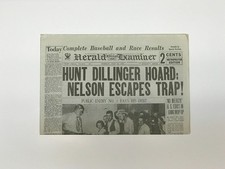 NEWSPAPER REPRINT - 1934 - Dillinger: Hunt Dillinger Hoard; Nelson Escapes Trap picture
