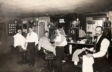 Glenwood Iowa Barbershop Interior View 1910 RPPC Photo Postcard COPY picture