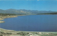 Postcard CA: Hemet Lake, San Jacinto Mountains, Hemet, California picture