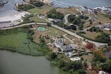 Photo:Newport Rhode Island 1980s Aerial View Mansion Estate Coastline Pool picture