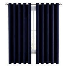 Pair of Blackout Curtains Eyelet Ring Top Ready Made Thick Thermal Curtain Set picture