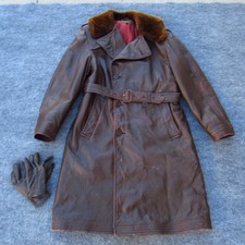 US Navy Leather Aircraft Transport Coat M-69F Gordon & Ferguson Size 40 WWII picture