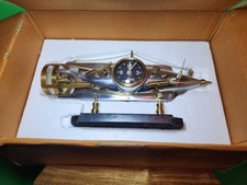RARE Pendulux Nautilus Aluminum /Brass Model  Clock Granite Base Original Box picture