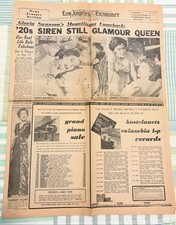 Original1950 Los Angeles Examiner Gloria Swansom Sunset Blvd Comeback Newspaper picture
