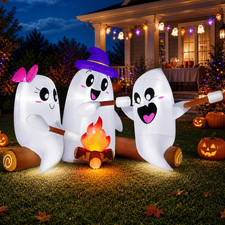 6FT Long Halloween Inflatables Decorations Outdoor Campfire Ghosts Adorable Hall picture