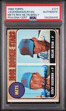 1968 TOPPS MILTON BRADLEY #177 NOLAN RYAN Jerry Koosman Dual Auto PSA Authentic picture