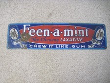 ORIGINAL VINTAGE FEEN A MINT PORCELAIN SIGN CHEW IT LIKE GUM 8