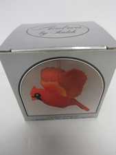 Vintage 1987 Andrea by Sadek Porcelain Bisque Cardinal Ornament Japan Ships Free picture